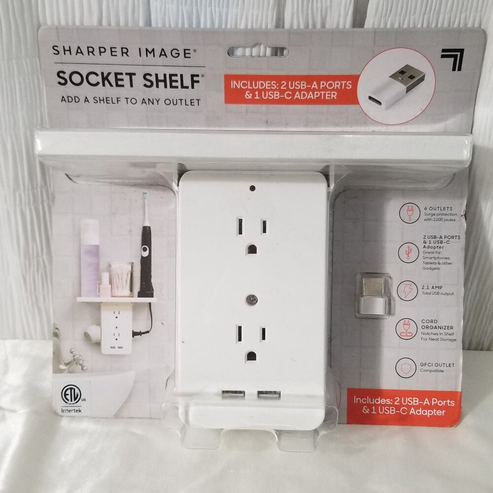 Sharper Image Socket Shelf add a Shelf to any Outlet Brand New